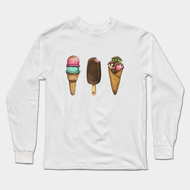 Ice cream forever Long Sleeve T-Shirt by Nopi Pantelidou